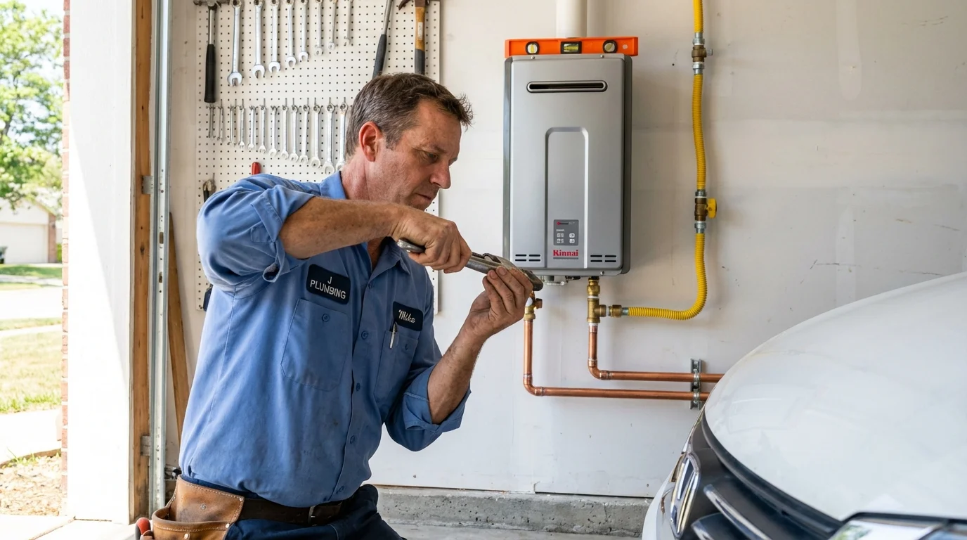 Tankless water heater installation by a Johns Plumbing LLC plumber in Grover Beach